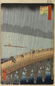 estampe d'Hiroshige, Averse soudaine sur le pont Ohashi à Atake