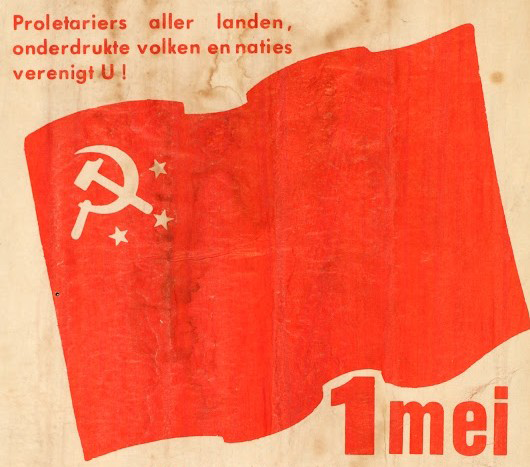 Affiche_du_Parti_communiste_de_Belgique_pour_le_1er_mai_5_nuances_de_rouge